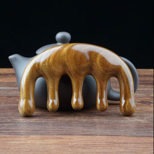 แปรงนวดผมทำจากไม้ดำ แปรงนวดผมแบบห้าฟันสำหรับผู้ชายและผู้หญิง ชุดเครื่องมือสำหรับการดูแลผม แปรงนวดผมแบบพกพาสำหรับผู้เชี่ยวชาญ