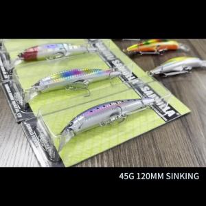 New Sinking Minnow Fishing Lure 45g 120mm Bass Baits Seabass Pike Isca Artificial Pesca Accesorios Mar Peche En Mer Leurre
