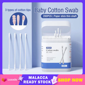 200 Pcs Cotton Swab Two Headed Ear Nose Navel Swab Soft Cotton Buds Spiral Head Cleaning Sticks Superfine Newborn Cotton Swab | Cute Baby
