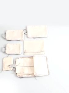 8pcs Travel Packable Bag Zipper Compression Packing Cubes Luggage Container Foldable Suitcase 2 Way  Portable  Zipper Organizer bag
