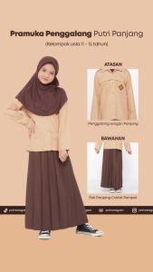 Seragam baju kemeja pramuka sd smp penggalang lengan tangan panjang perempuan cewek putri