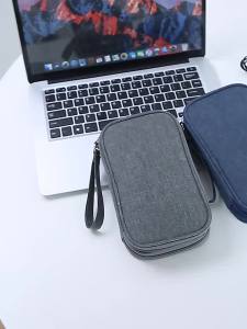 1pc Pink/Grey/Black/Navy Travel Portable Digital Product Storage Bag USB Data Cable Organizer Headset Charging Treasure Box Bag