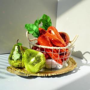 Disco Vegetable Ornament Creative Mirror Carrot Pepper Tomato Pear Ornament Party Supplies Home Decoration