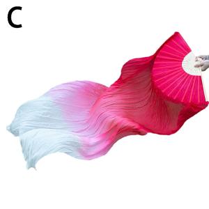 Quạt Múa Bụng Giả Lụa Màu Gradient 150cm Dành Cho Nữ Đạo Cụ Tập Luyện Múa
