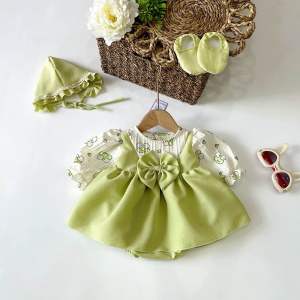 (3-12kg) Body Cổ Tàu Hoa Công NHÍM XÙ KIDS Cho Bé Gái Sơ Sinh Đầy Tháng Thôi Nôi B128