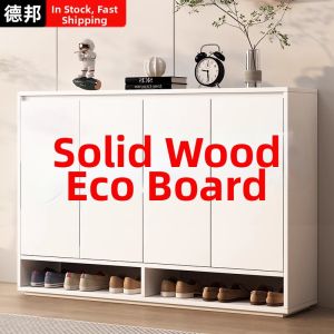 Wood and Eco Board Shoe Cabinet Large Capacity Multiple Layers Entrance Organizer