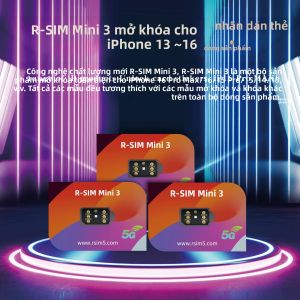 Thẻ Mở Khóa R-SIM Mini3 Năm 2025 Dành Cho iPhone 13-16PM Hỗ Trợ Hai Khe SIM Chất Liệu Hợp Kim Đồng ABS Dễ Sử Dụng Khay SIM