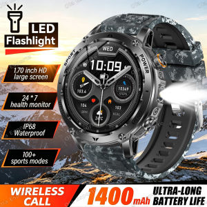 1.7" HD Screen Outdoor Smart Watch For Men Heart Rate Blood Oxygen Monitor Bluetooth Call Sports Smartwatch 1400mAh Battery H10