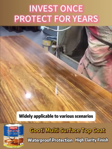 GOOTI Multi-surface Top Coat Varnish 500ml & 1 Liter - Top-Quality Finish Paint for Wood Metal Furniture Cabinets Surfaces Natural Oil Based Ingredient Coating Anti-corrosion Anti Rust UV Protection Easy Application Long Lasting Protection Indoor Outdoor