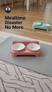 Pet Food Bowl-Dog Cat Medium Lightweight Pet Food For Cats and Dogs-Single/Double Bowl