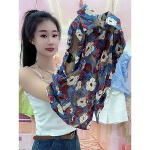 Áo Thun in Hoa Phong Cách Hàn Quốc Rộng Rãi Đa Năng Thời Trang Cao Cấp Dễ Thương Nhỏ Thời Trang Mùa Hè Áo Thun Cổ Polo Tay Ngắn