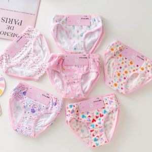 Kids High Quality 3pcs Cotton Baby Underwear Panty Assorted Design Panty Innerwear for Kids Girls 1-12 Years Old