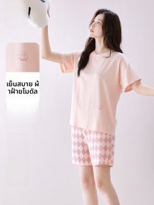 MiiOW | ชุดนอนผ้าโมดอลสำหรับผู้หญิง MiiOW Cat ฤดูร้อน 2025 แขนสั้น กางเกงขาสั้น ระบายอากาศได้ดี สวมใส่สบาย ชุดอยู่บ้าน