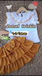 Promo Setelan Rok Susun Crinkle Anak Cewek 1-2 Tahun / Rok Susun 3 Lapis Baju Anak Perempuan