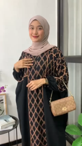 Ariefa Batik - Kaftan Wanita Gamis Kaftan Rayon Premium Jumbo Kaftan Rayon Twill Resleting Depan Busui Terbaru Kekinian