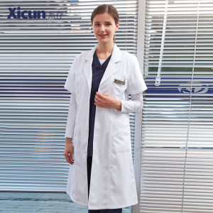 Lightweight Short Sleeve Lab Coat Doctor Uniform Mens Summer Thin Long Sleeve Beauty Salon Dentist Oral Workwear White Coat