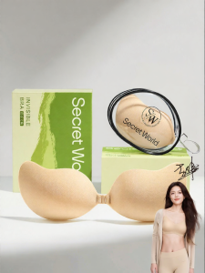 Secret World | Cohesive Push-up Bra Enhancing Padded Adhesive Strapless Invisible Bra