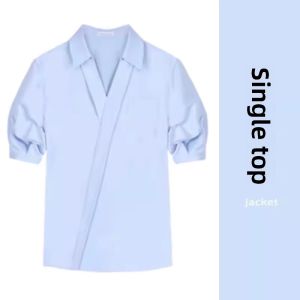 YUEZHONGWEI | Stylish Salt-Flavor Mature White Shirt Jeans Skirt Set