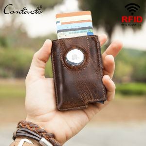ผู้ถือบัตรสั้นป้องกัน Rfid สำหรับกระเป๋าใส่บัตรสินเชื่อกระเป๋าสตางค์การ์ดขนาดเล็กการออกแบบธุรกิจย้อนยุคกระเป๋าใส่เงินหนังแท้ของผู้ติดต่อ