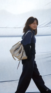 Songmont Bernatorett bag with drawstring on the shoulder and wrist strap available in 3 sizes wide shoulder crossbody bag