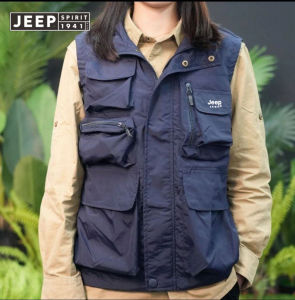 Jeep Tinh Thần 1941 estd Ngoài Trời Đa-Túi Lỏng Lẻo cỡ lỡn áo cổ Người Đàn Ông Của Giản Dị Chụp Ảnh Vest Cho Nam Giới