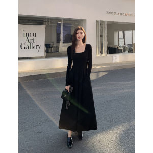 Cool Style Atmosphere Wear Large Swing Skirt Women Early Autumn New Style Inner Matching Coat Waist Hugging Cover Cross-Body Slimming Dress