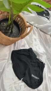 Celana Pendek Santai Hitam Polos Pinggang Elastis Bahan Katun Nyaman