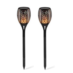 YHLAMP 12-96 LED Flame Solar Light Power Bulb Christmas Decorate Tube Fairy Lights Garden Waterproof Decoration Landscape Lawn Lamp Path Lighting Torch Outdoors Spotlight Street Flickering Outdoor Light Yard Decor Flame Dancing
