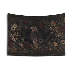 VIKAMA Dark Retro Đại Bàng Hoa Thảm Rừng Falcon Gió Đen Trang Trí Treo Vải Làm Nền Phòng Phòng Khách Phòng Ngủ Nghệ Thuật Treo Tường