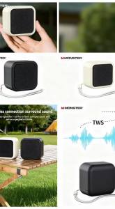 Monster | Monster S03 Wireless Bluetooth Speaker TF Card 3D Stereo Music Player Sound Outdoor Waterproof Speakers High-Quality