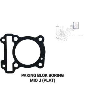 Paking Blok Boring Bawah Mio J (Bahan Plat) - Packing Peking Gasket Cylinder Silinder Block Seher Seker Buring Yamaha Fino Fi 115 Soul GT 115 XRide 115