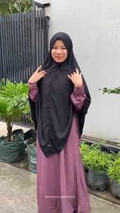 Hermosa - Abaya Emboss Merak Dusty Pink Wolfis Premium | Abaya Kekinian | Abaya Mewah | Abaya Syari