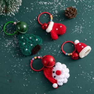 Christmas Yarn Hook Woven Keychain Santa Claus Christmas Decoration Bag Pendant Creative Gift Keychain Unbranded Bear Pattern