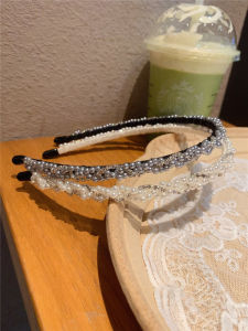 เครื่องประดับผมสไตล์หวานพร้อมเพชรเทียมและมุก สร้อยผมแบบผูกโบว์ สำหรับผู้หญิง ชิ้นส่วนผมที่หรูหรา เครื่องประดับผมแบบทันสมัย ​​ระดับไฮเอนด์