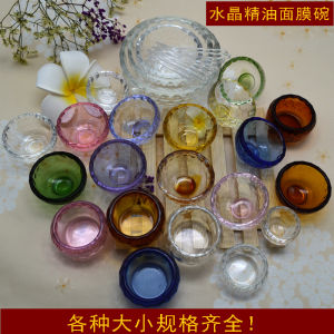 Transparent Crystal Glass Facial Mask Bowl Essential Oil Bowl Cup Stick Mixer Bowl Spa Cup for Beauty Salon Microwave Use