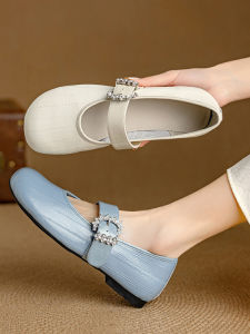Round Toe Low Heel French Style Mary Jane Shoes