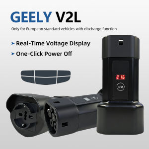 EVqiaoyi Type 2 V2l Discharge Adapter with Display Screen Vehicle to Load Plug with EU Universal Socket for BYD Chery