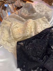 Manik mahkota bersulam plus-saiz satin jahitan renda seksi feminin seluar dalam lancar wanita seluar dalam seksi mewah
