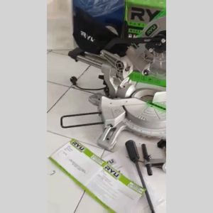 Miter Saw Sliding 7"Inch RYU Tekiro RMS 180-1 Mesin Gergaji Potong Alumium Kayu Sudut Bulat Sliding RYU 1.500watt RMS180-1