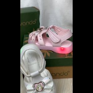 Cavando Sandal Kanak-Kanak Toddler LED Sandals CBY6323 / CBY6324 Warna Putih/Merah Jambu (White / Pink)