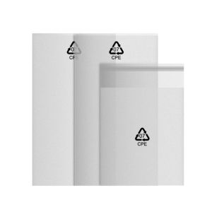 Semi-Transparent Matte Finish Printed Self Adhesive CPE Bag Heat Sealable Flat Mouth Eco-Friendly Label Packaging Plastic Bag