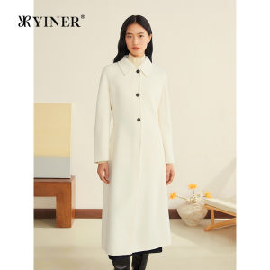 YINER | Winter Merino Wool Cashmere Blend Slim-fit Long Coat