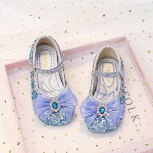 Princess Shoes for Girls Crystal Rhinestone Soft Leather Single Shoes Spring Autumn New Style Childrens Shoes Sparkling Footwear