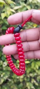 Tasbih Model Gelang Batu Read Koral Marjan Asli isi 33 Butir - Motif Muslim