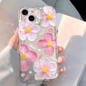 Pink Peach Flower For iPhone 17 16 11 15 12 13 14 Pro Max Case 17 Air 17pro Max iPhone11 iPhone17 Clear Back Cover Bumper Funda