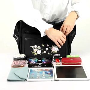 TAS SELEMPANG WANITA IMPORT CHIBAO BORDIR BUNGA 15