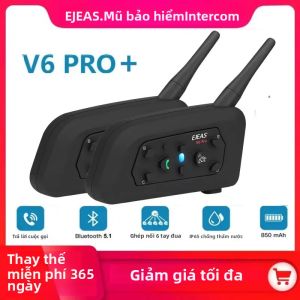 EJEAS V6 PRO + Tai Nghe Bluetooth Dành Cho Xe Máy Mũ Bảo Hiểm 850mAh Liên Lạc Nội Bộ Phạm Vi 800m Cho 6 Người Lái IP65 Thiết Bị Liên Lạc Đa Năng Chống Nước MOTO