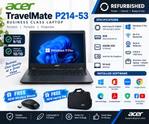 Acer TravelMate P214-53| 8GB RAM| 256 SSD| 14 inch display| bussiness class laptop| External condition 9/10| internal condition 10/10 🔥👌