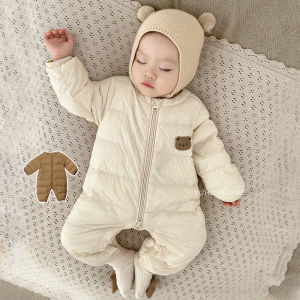 Baby Winter down Suit Warm Inner Lining Duck Feather Vest And Outfit Two Use Baby Padded Clothes Climbing Suit Long Sleeve