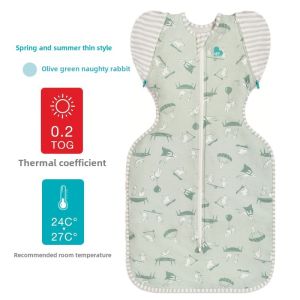 Love to Dream Newborn Baby Sleeping Bag with Removable Sleeves Four Seasons Lightweight Summer Swaddle Blanket Soft Cotton Fabric